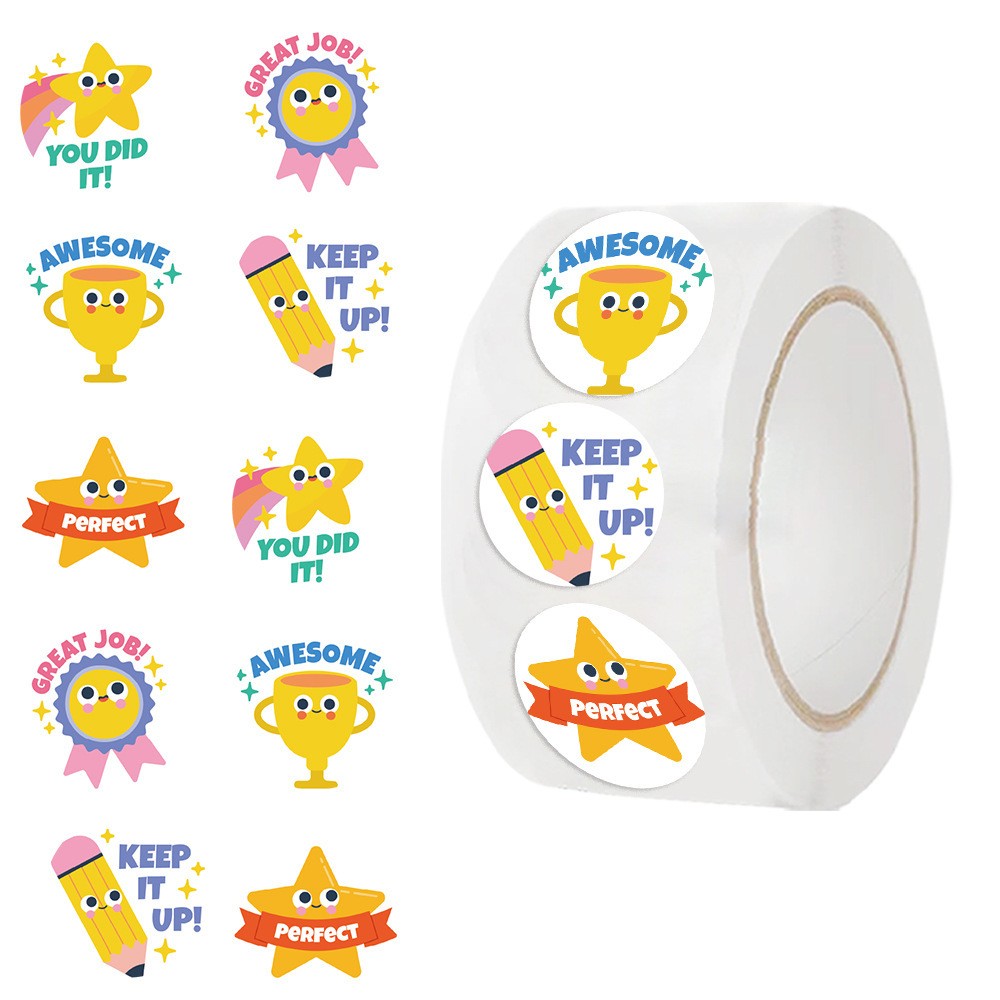 Pet Supplies Rewards - 500 Stück Stern-Belohnungsaufkleber-Rolle, lustige motivierende und