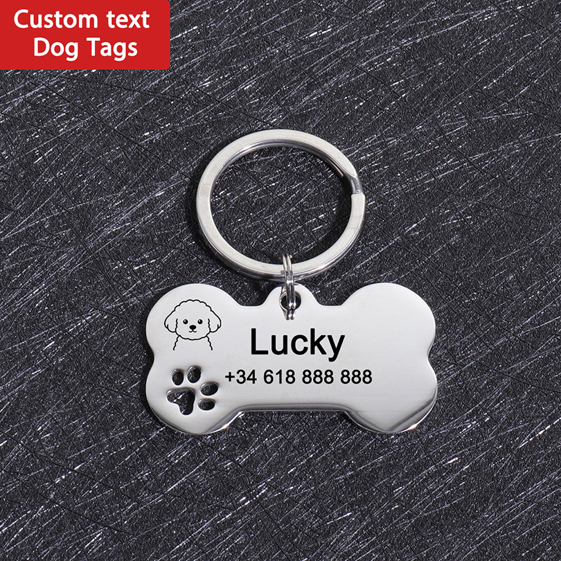 Pet Supplies Us - Personalisierte Hundemarken mit individuellem Text, Knochenförmiges