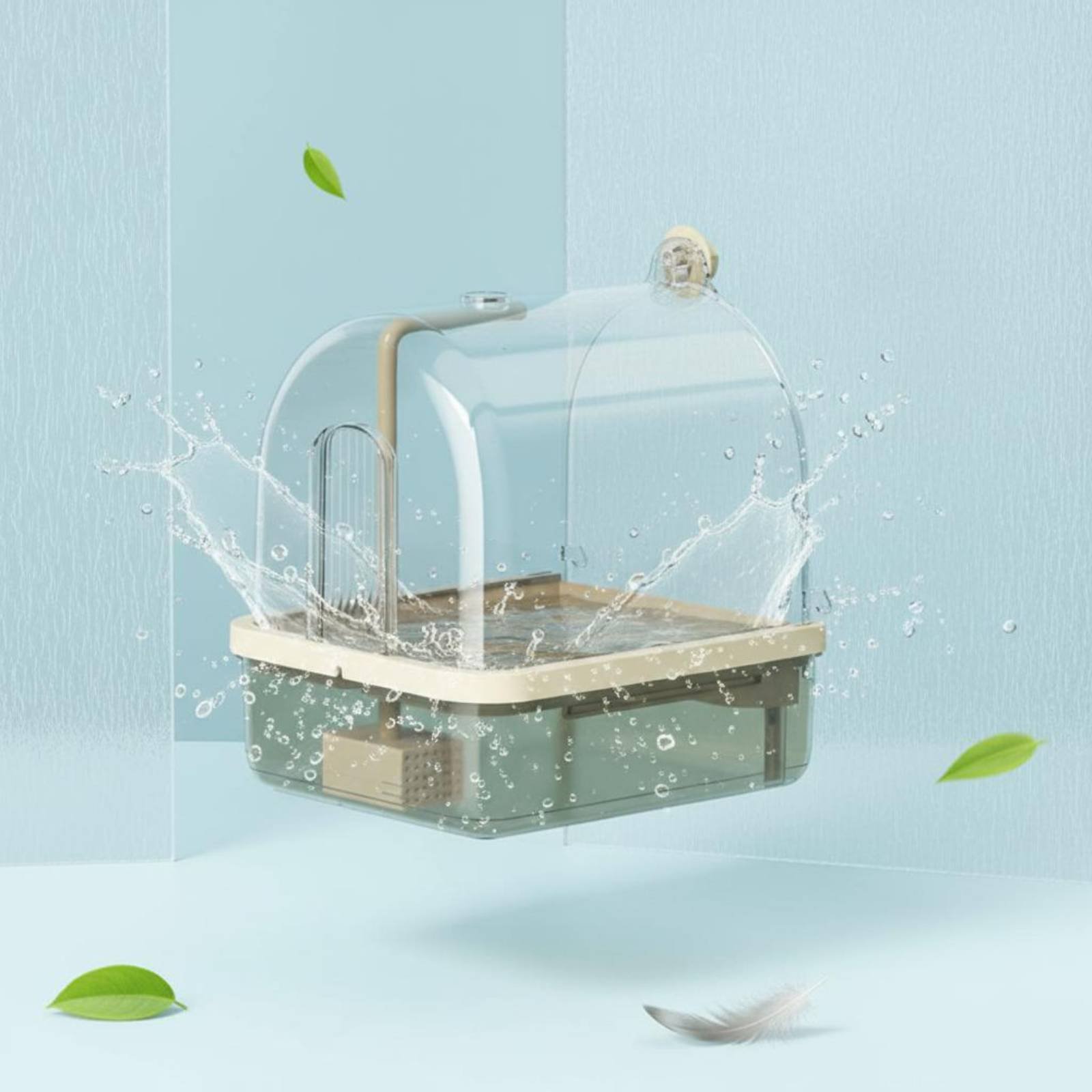 Pet Supplies In - Automatisches Vogelbad mit Drahtlosem Sensor, Papageien-Badewanne,