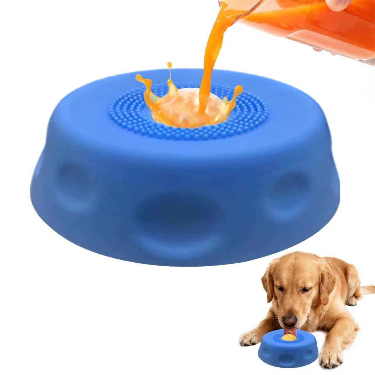 Slow Feeder Dog Bowl - Slow-Feeder-Hundenäpfe für Flüssigfutter, rutschfest【mit Unterhaltungsbälle】 Knochenbrühe-Hundelecknapf,