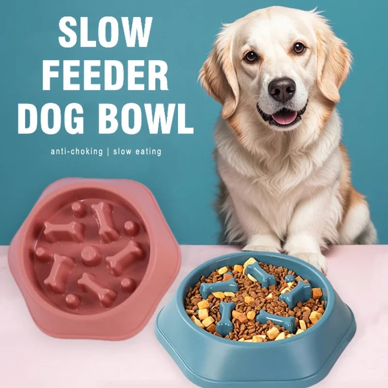 Slow Feeder Dog Bowl - 1 Stück Slow-Feeder Hundenapf Anti-Verschlucken Welpen-Fressnapf