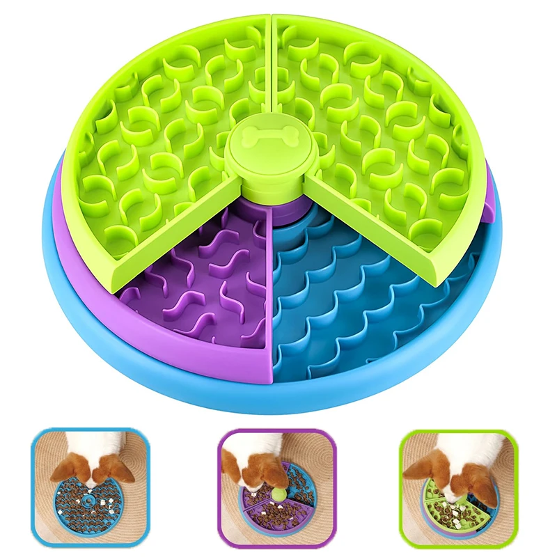 Slow Feeder Dog Bowl - Hunde-Puzzle, langsamer Futterautomat, interaktives Hunde-Puzzlespiel, 3-lagig,